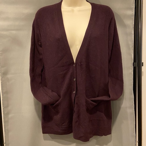 Banana Republic Purple V-Neck Cardigan Sweater Merino Wool & Cashmere Size XS - Picture 2 of 10